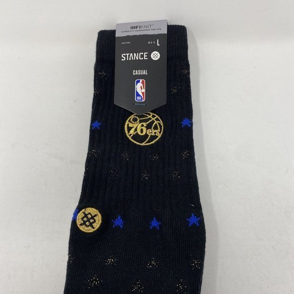 New Stance NBA Philadelphia‎ 76ers 'Trophy PHI'  Crew Socks Large Black - Picture 4 of 7